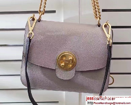 Chloe Medium Mily Shoulder Bag With Chain & Turn Lock 3S1291 Light Gray 2017 - Click Image to Close